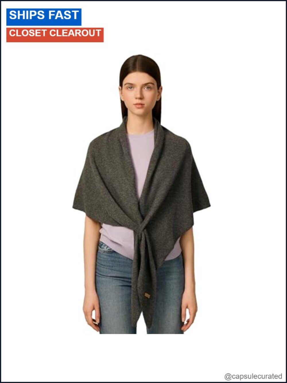 Cashmere Wool Blend Shawl Wrap Women Oversized Triangle Scarf